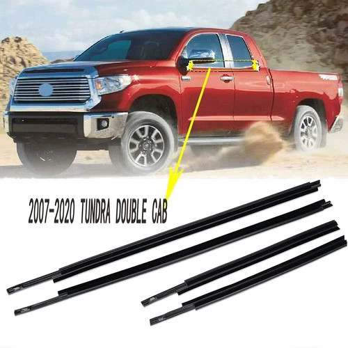 Window Moulding Weatherstrip Seal Belt 4PCS fit Toyota Tundra Double Cab 07-2020 gallery
