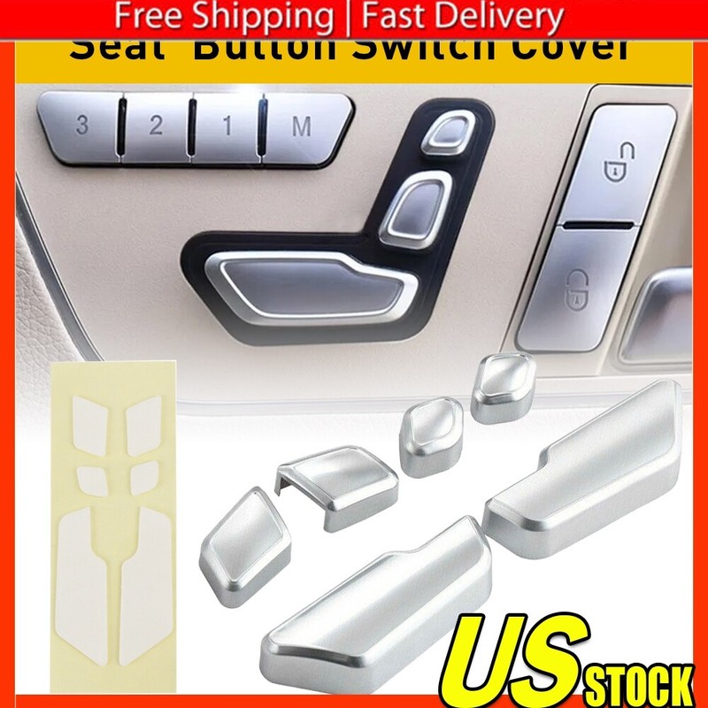 Silver Door Seat Adjust Button Switch Cover Trim for Mercedes-Benz E Class W212