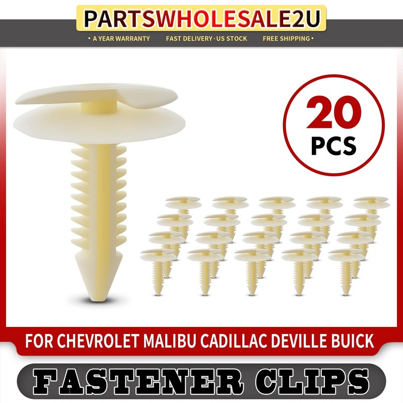 20Pcs 7.94mm Nylon Door Trim Panel Clips Retainer Double Head for GM Chevy Buick