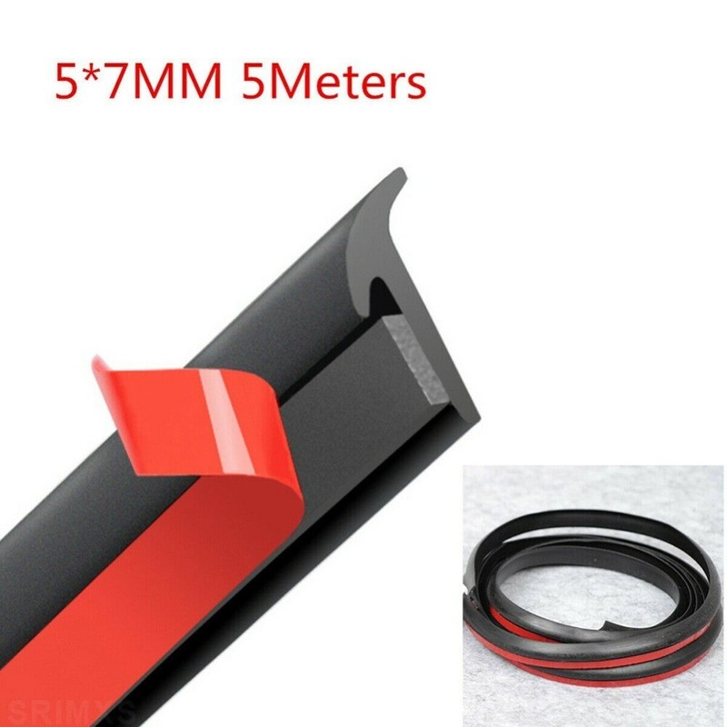 Rubber Seal Edge Trim Strip Lok Car Door Anti-Noise Large 5M T-Type gallery