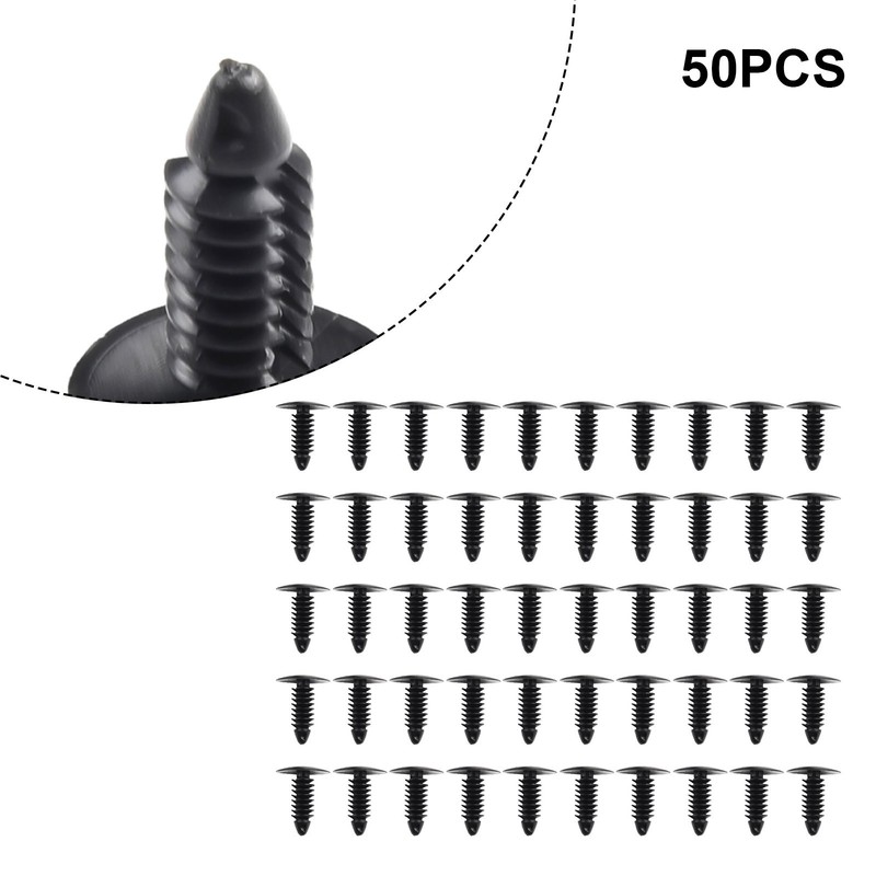 50pcs/set Black Plastic Car Auto Rivet Fastener Clips Kit Fit For Nissan