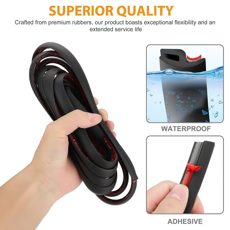 10ft Auto Rubber Seal Weather Strip Car Window Lock Trunk Hood Edge Trim gallery