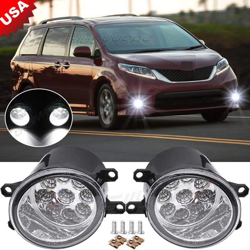 Pair Front Fog Lights Lamps Left And Right Side For TOYOTA SIENNA 2011-2020