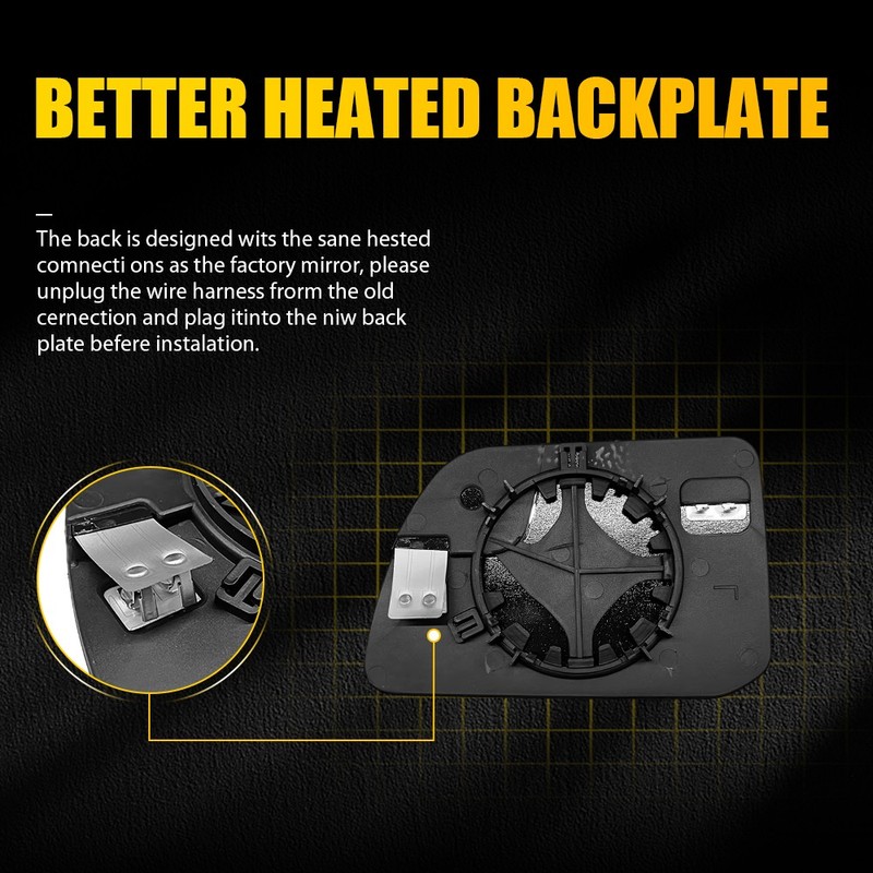 Mirror Glass Heated w/Blind Spot & Backing Plate Right For Ford Edge 11-14 1-10X gallery