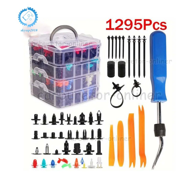 Pin Rivet Bumper Kit 1295Pc Car Retainer Auto Fasteners Body Plastic Trim Clips
