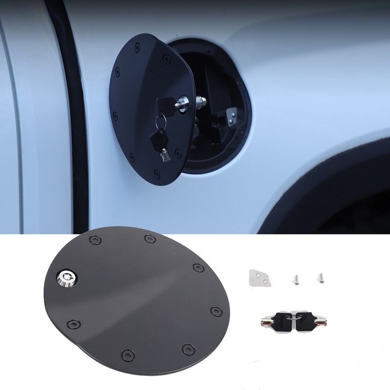 Fuel Gas Tank Cap Cover Trim w/ Lock & Key For Toyota Tundra 2022-2024 Aluminum