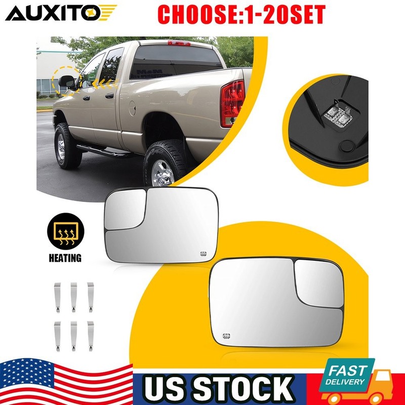 Heated Tow Mirror Glass For 05-09 Dodge Ram 1500 2500 35 Passenger Driver 2-10X