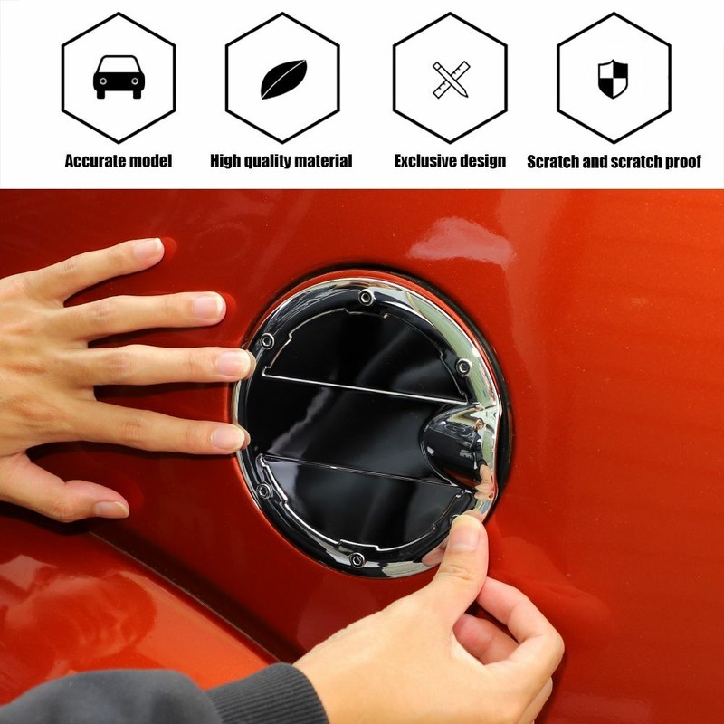 Exterior Door Fuel Tank Gas Cap Cover Trim Bezels for Dodge Nitro 2007-12 Chrome gallery