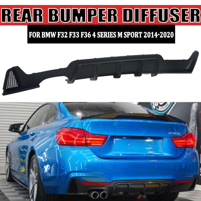 Rear Diffuser Matte Black For 14-20 BMW F32 F33 F36 420i Gran Coupe 440i M Sport