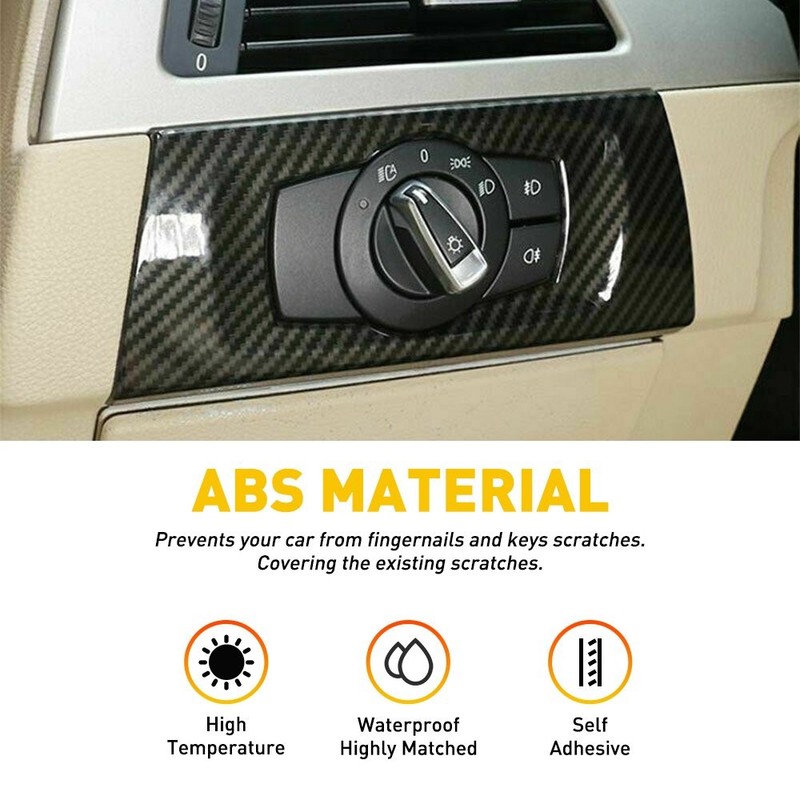 Headlight Switch Frame Trim Carbon Fiber For BMW 3 Series E90 E92 E93 2005-12 gallery