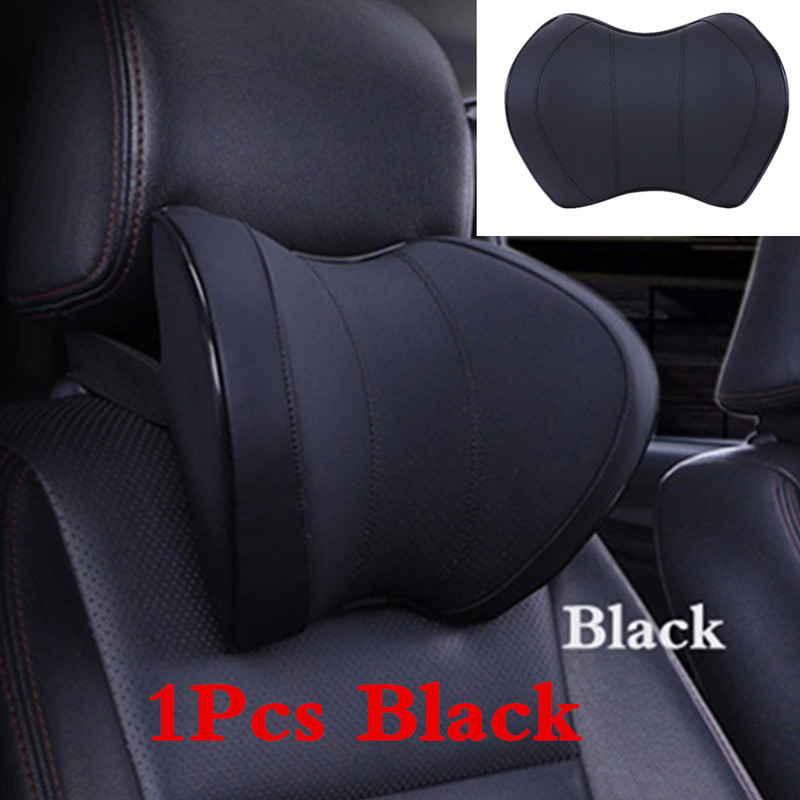 Memory Foam Car Seat Headrest Pad Neck Pillow Head Rest Support Cushion Leather gallery