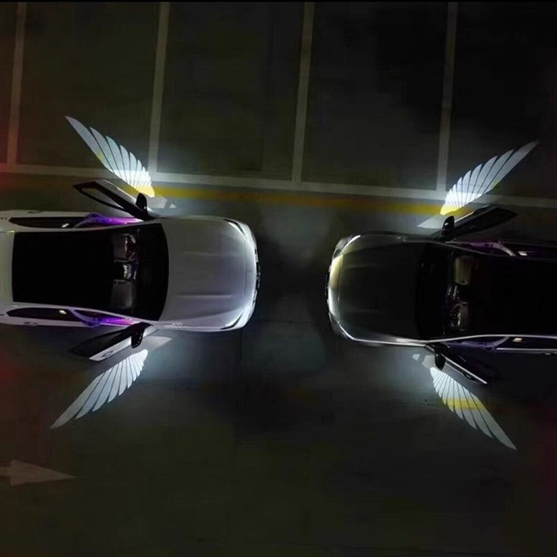 2Pcs Car LED Angel Wings Wireless Door Atmosphere Lighting Shadow Projector Lamp gallery