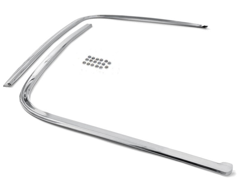 NEW! 1968 Mustang Stainless Steel Top Boot Molding Trim Chrome Convertible Set gallery
