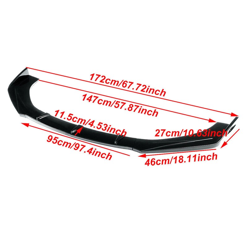 For Lexus ES350 08-2009 Glossy Black Front Bumper Lip Spoiler Splitter Body Kit gallery
