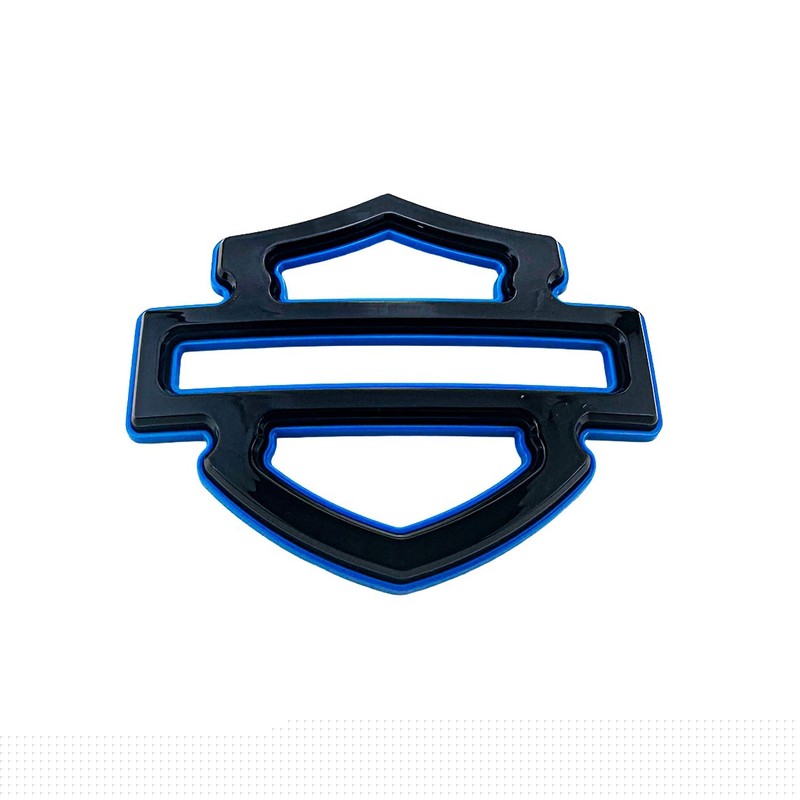 1Pc Custom Tank Emblems Black Blue Double Layer 5 or 6 gal tank CVO
