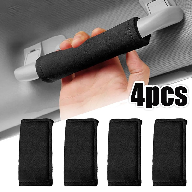 Black Car Door Handle Cover Roof Handrail Armrest Handle Protector Accessories