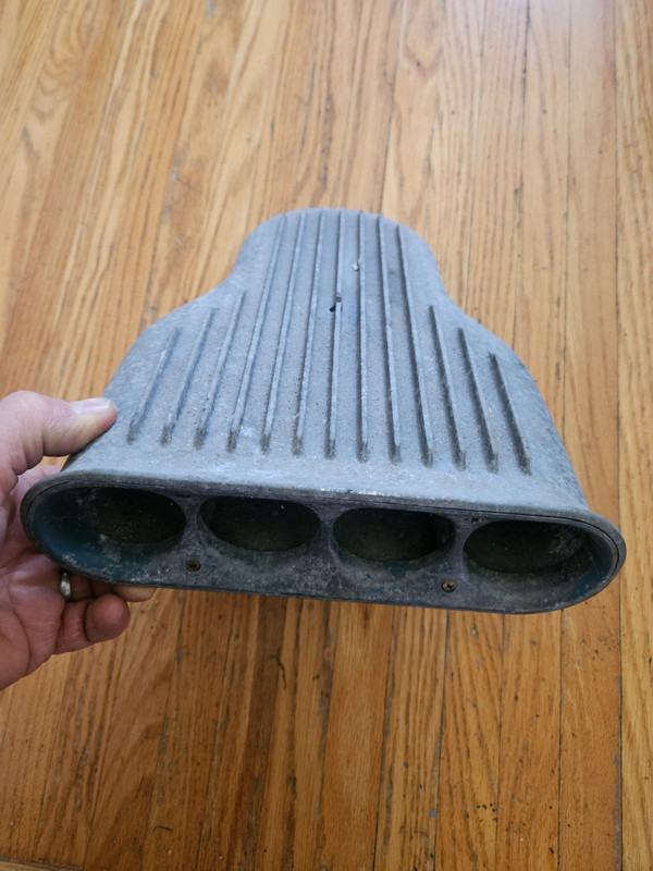 VINTAGE 4 BBL barrel carb CAL-CUSTOM FINNED ALUMINUM STREET SCOOP BUG CATCHER