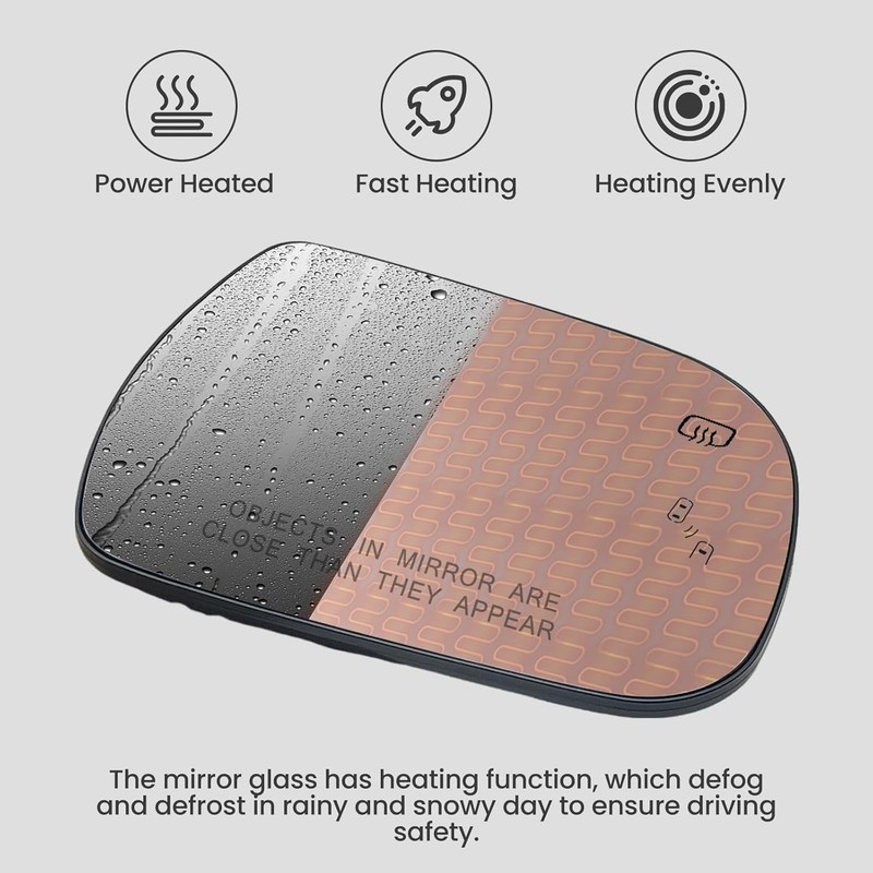 Driver/Passenger Side Mirror Glass Heated - Mirrors For Toyota Sienna 2011-2019 gallery