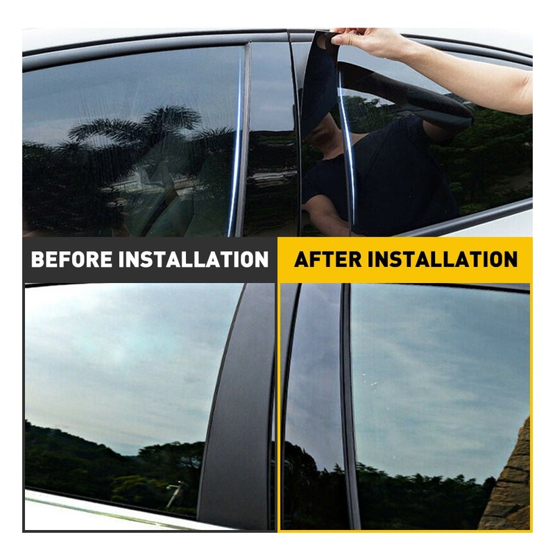 6 Pillar Posts Door Trim Cover For Toyota Corolla 2014-2018 Glossy Black Replace gallery
