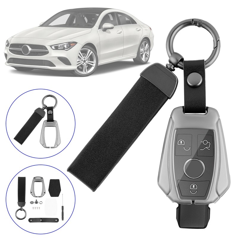 For Mercedes-Benz Zinc Alloy Car Key Fob Case Cover Keychain Holder Accessories gallery