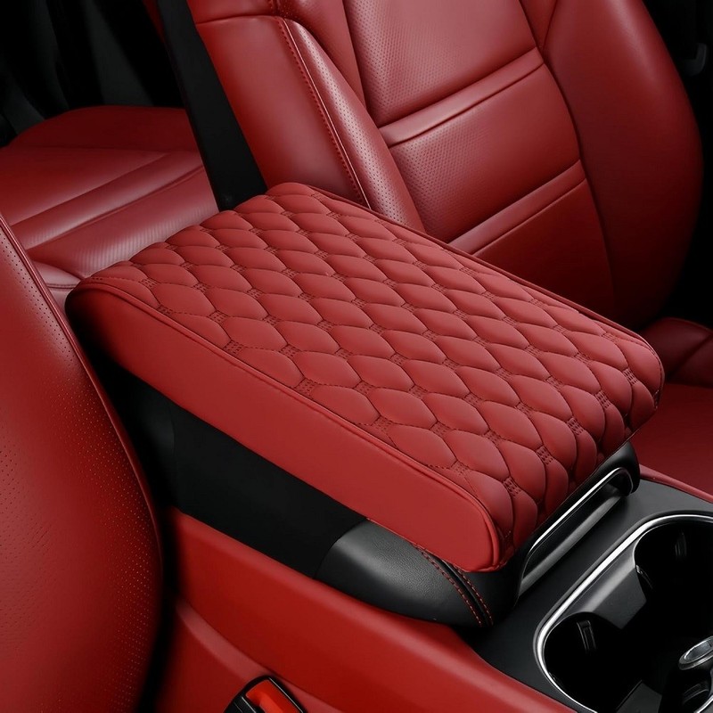 Car Accessories Armrest Cushion Cover Center Console Box Pad Mat with Pocket USA