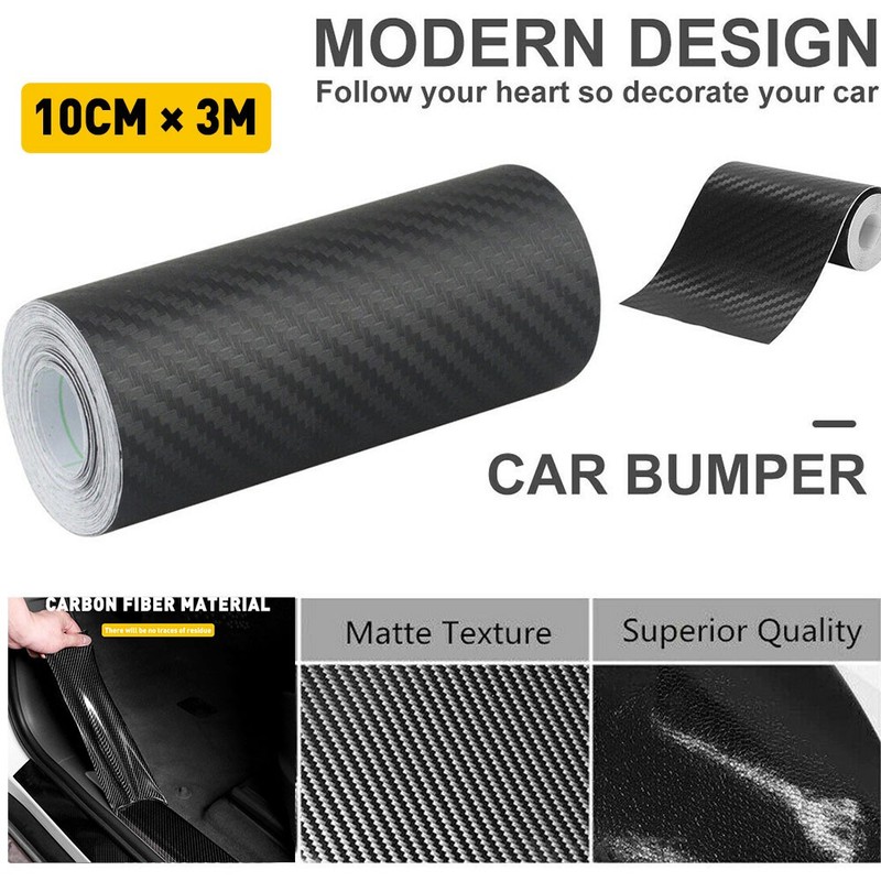 Carbon Fiber Look Sill Scuff Cover Car Door Plate Sticker Anti Scratch Strip New