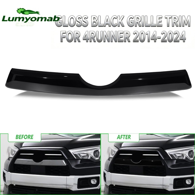 Gloss Black Center Grille Grill Cover Trim For Toyota 4Runner Limited 2014-2024