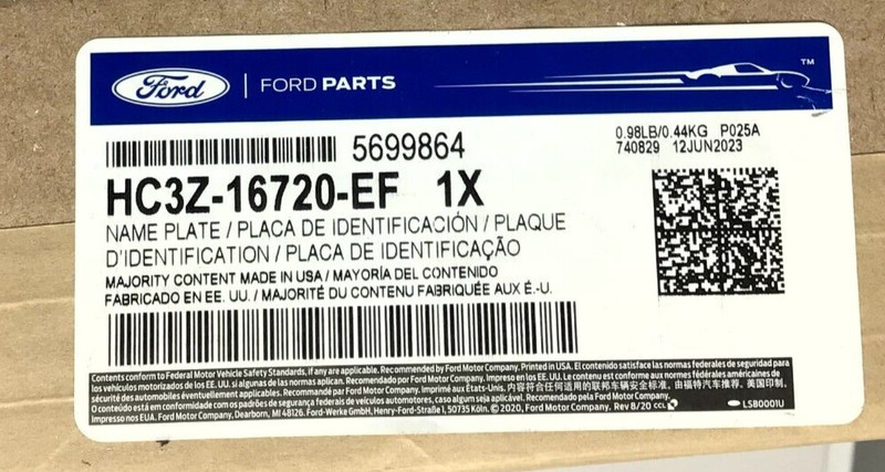 2017 - 2022 Ford F450 PLATINUM Driver LH chrome Fender Nameplate Emblem new OEM gallery