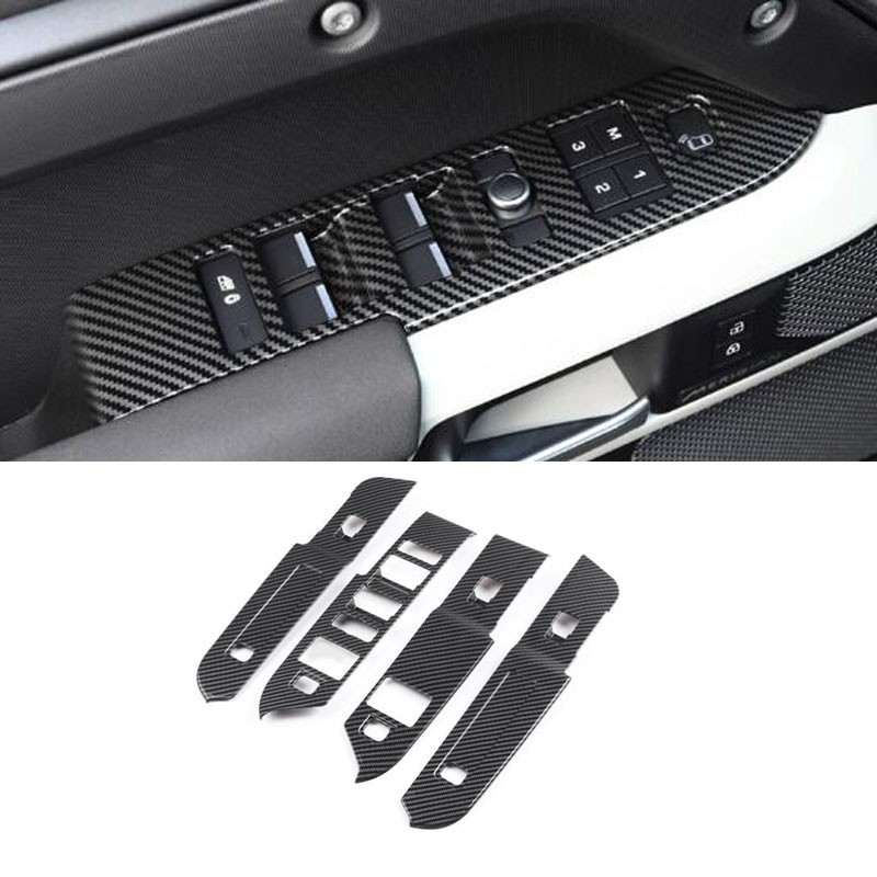 For 20-25 Land Rover Defender Carbon Fiber Look Glass Switch Handrail Frame Trim