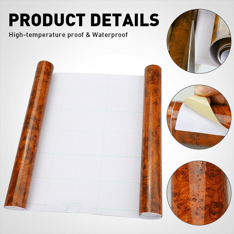 100CM Car Grain Wood Interior Textured Vinyl Sticker Wrap Decal Sheet Film DIY gallery