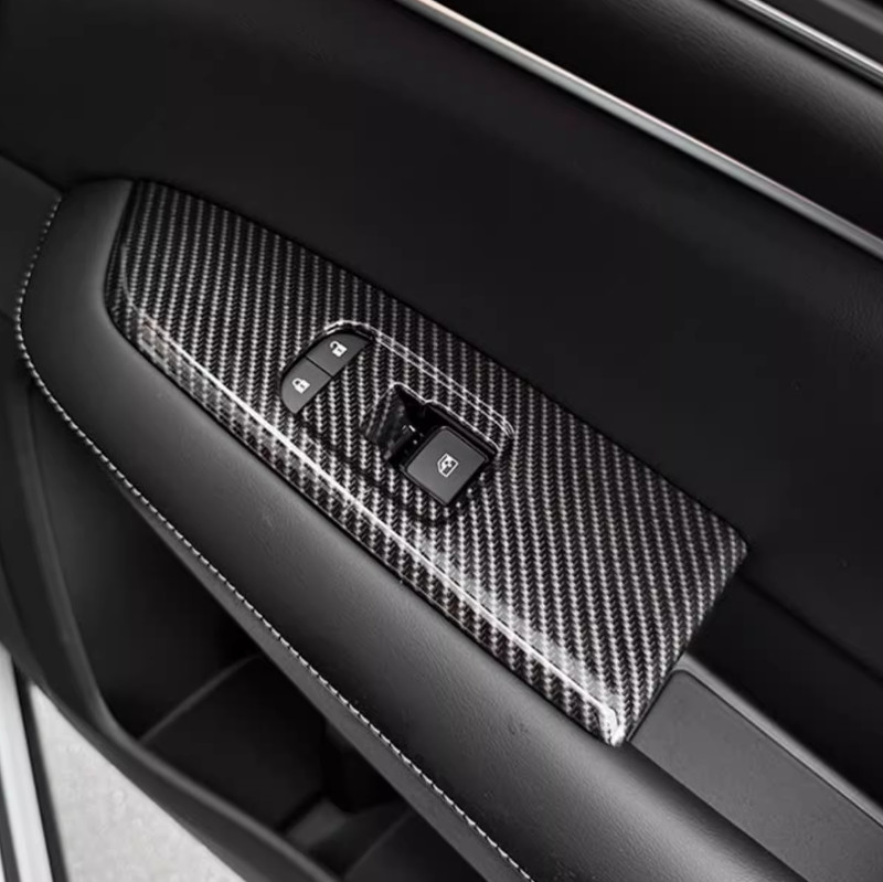 4P Carbon Fiber Door Window Switch Panel Cover Trims For Nissan Pathfinder 22-24 gallery