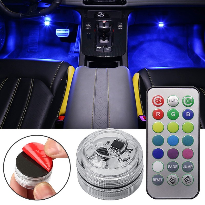 1Set Multicolor LED Light Car Accessories Atmosphere Light Lamp + Remote Control
