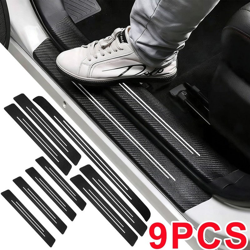 Customized For Kia 9Pcs Car Door Sill & Trunk Trimmable Threshold Protector Kit