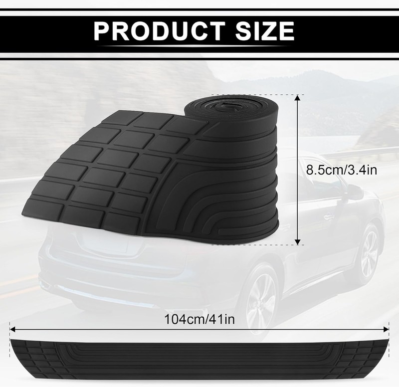 41" Rear Bumper PVC Rubber Pad Kit Guard Sill Plate Trunk Protector Trim Cover gallery