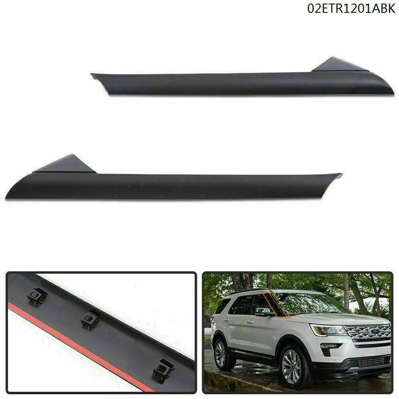 Fit For 11-19 Ford Explorer Windshield Outer Trim Pillar Molding Left Right Pair