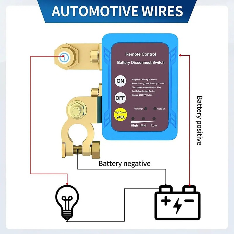 12V 240A Remote Battery Disconnect Switch Replacement Part For Auto RV ATV gallery