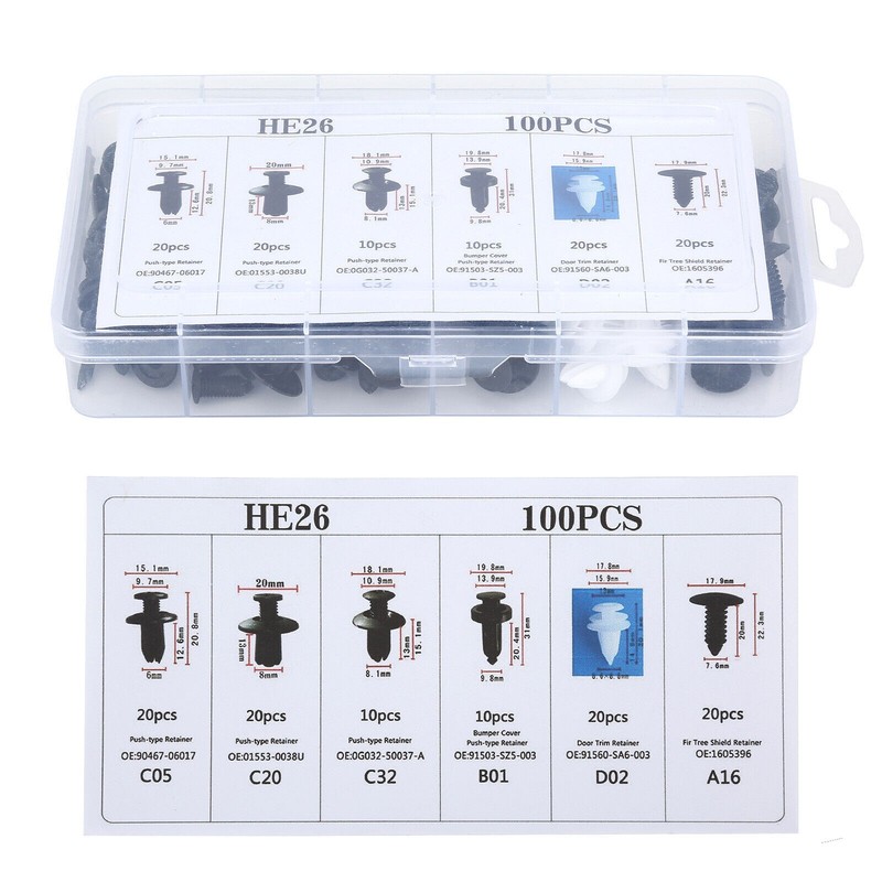 Parts Car Body Plastic Fender Bumper Tool Trim Retainer Fastener Clips Push US gallery