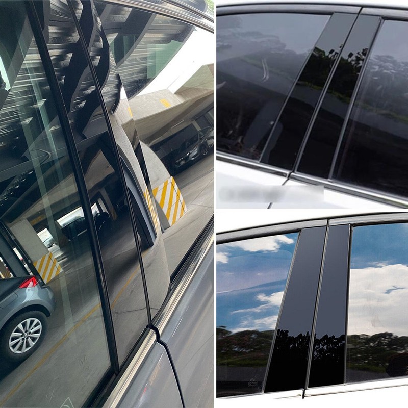 BLACK PILLAR POSTS SET DOOR TRIM PIANO COVER KIT FOR HONDA CR-V CRV 2017-2022 6* gallery