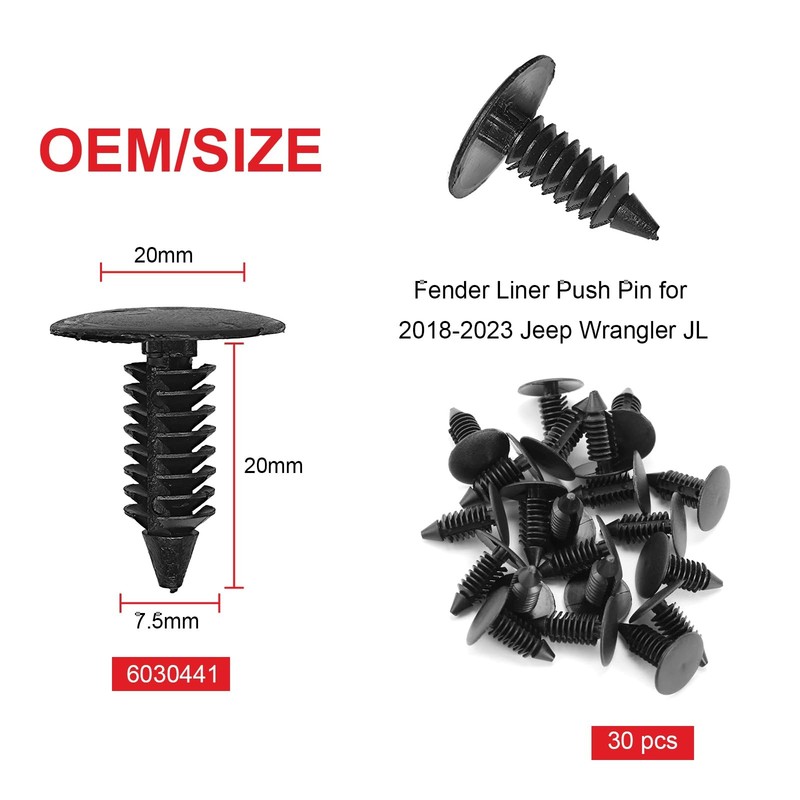121PCS Fender Clips for 20072022 Jeep Wrangler JL JK & 20052010 Grand Cheroke... gallery