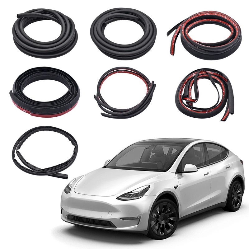 Full Set Car Front/Rear Door Window Weatherstrip Rubber Hood Trunk Seal Strips