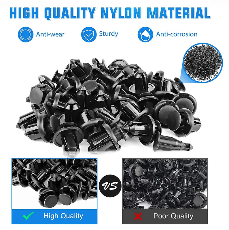 10mm Bumper Clips Retainer Auto Car Rivets Fastener Fender Push 100Pcs gallery