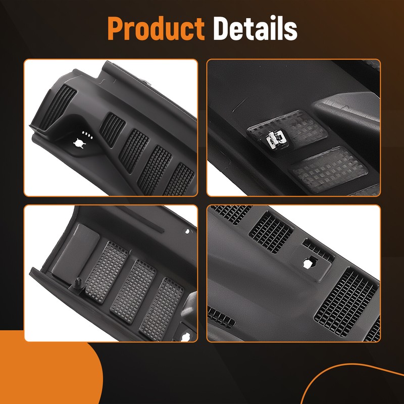 Windshield Wiper Cowl Panel Grille Kit for Ford Super Duty F-250 2017-2022 Black gallery