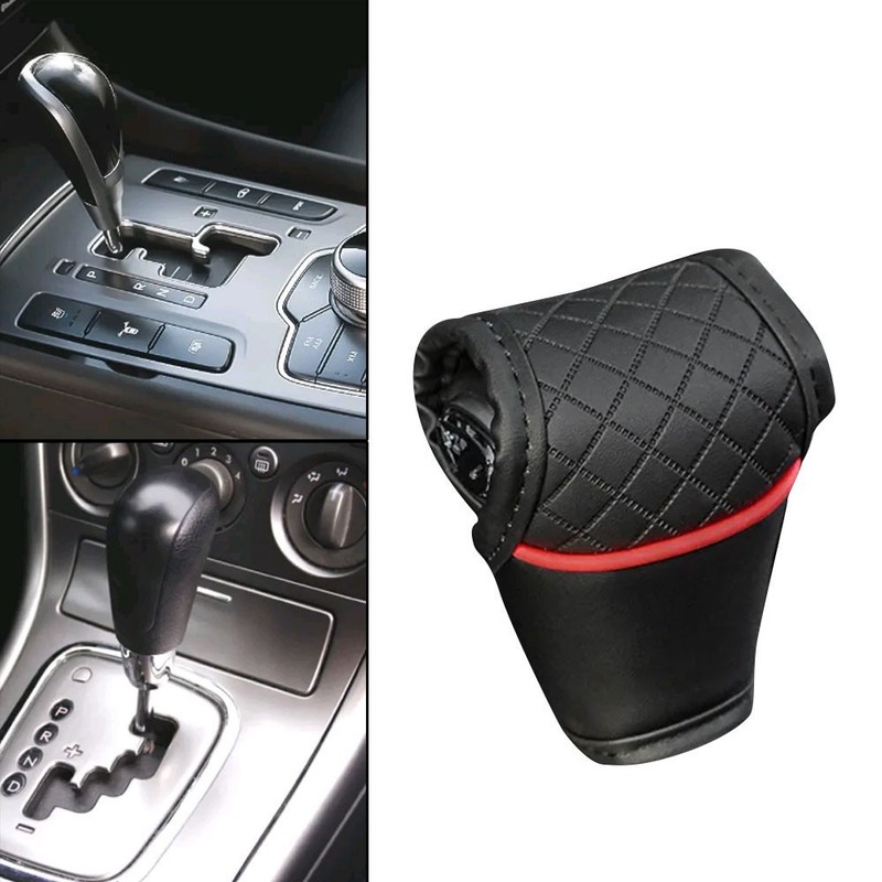 PU Leather Gear Shift Knob Cover Car Shifter Sleeve Protector Accessories gallery