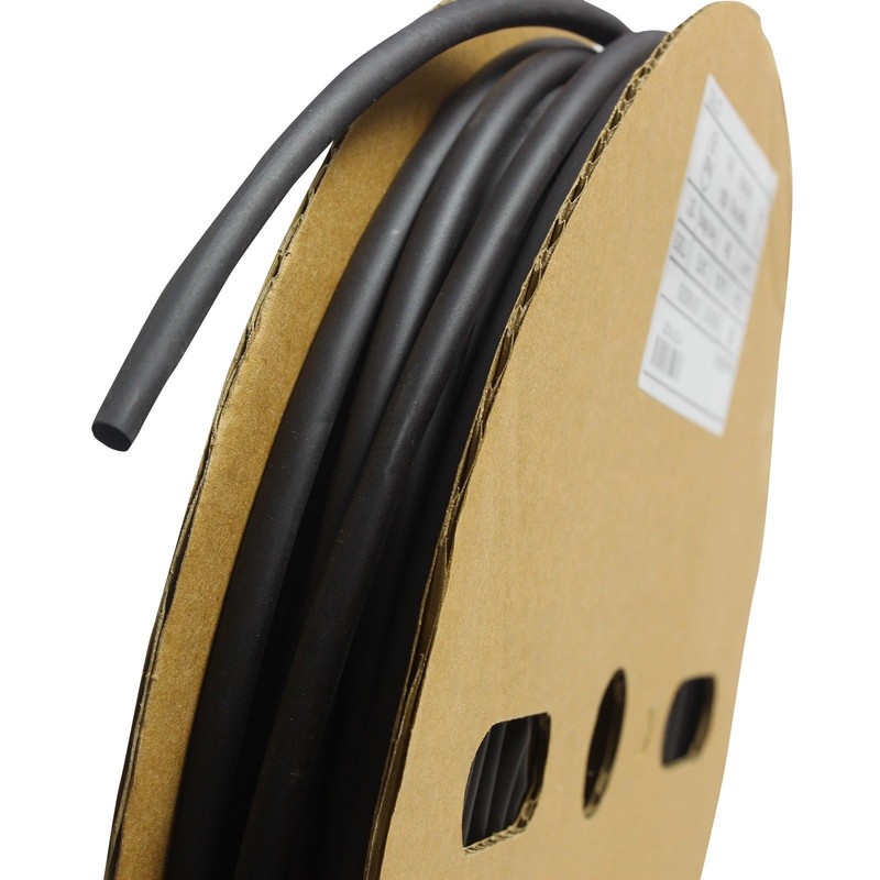3/8" Inch 100 FT. 100' Feet BLACK 9mm Polyolefin 2:1 Heat Shrink Tubing Tube UL gallery