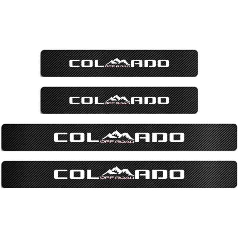 4PCS 4D Door Sill Protector Carbon Fiber Premium Leather Cover For Colo4x4rado gallery