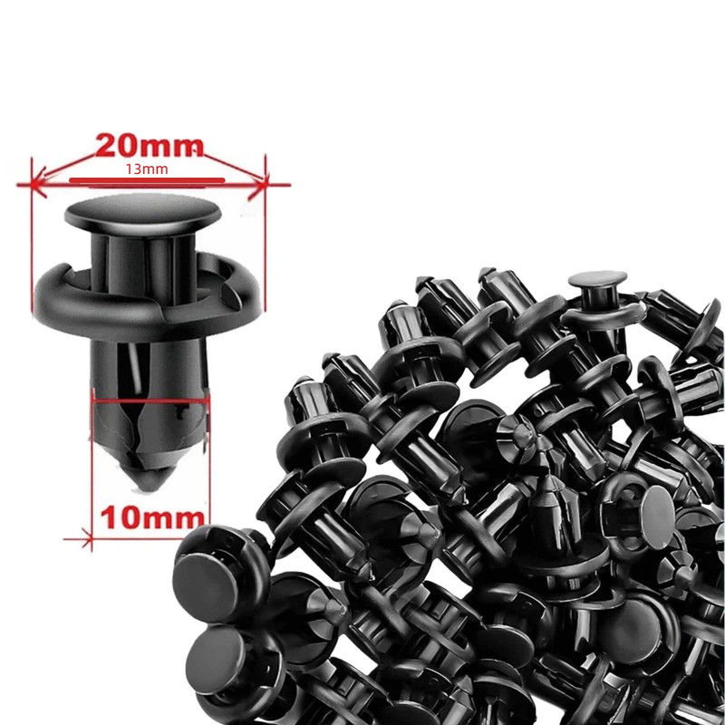 for Honda 200 Pcs Bumper Clips 10mm Hood Fender Push Rivets Retainer Fasteners
