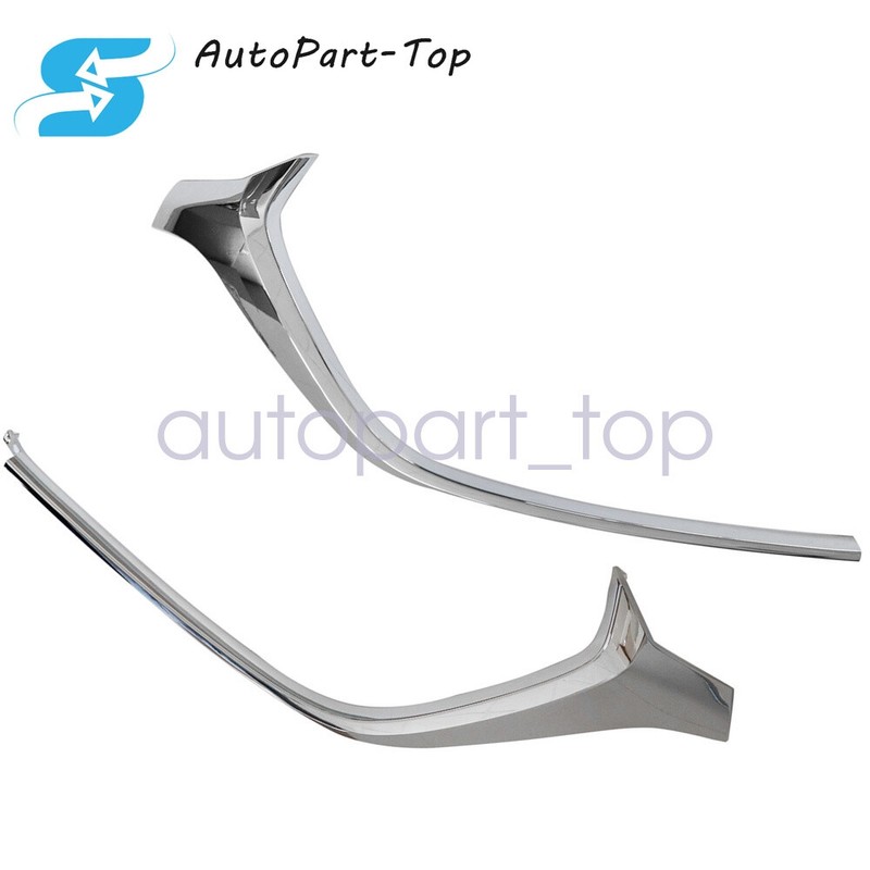 Front Driver and Passenger Side Chrome Bumper Trim Set Fit Mazda CX-3 2016-2022