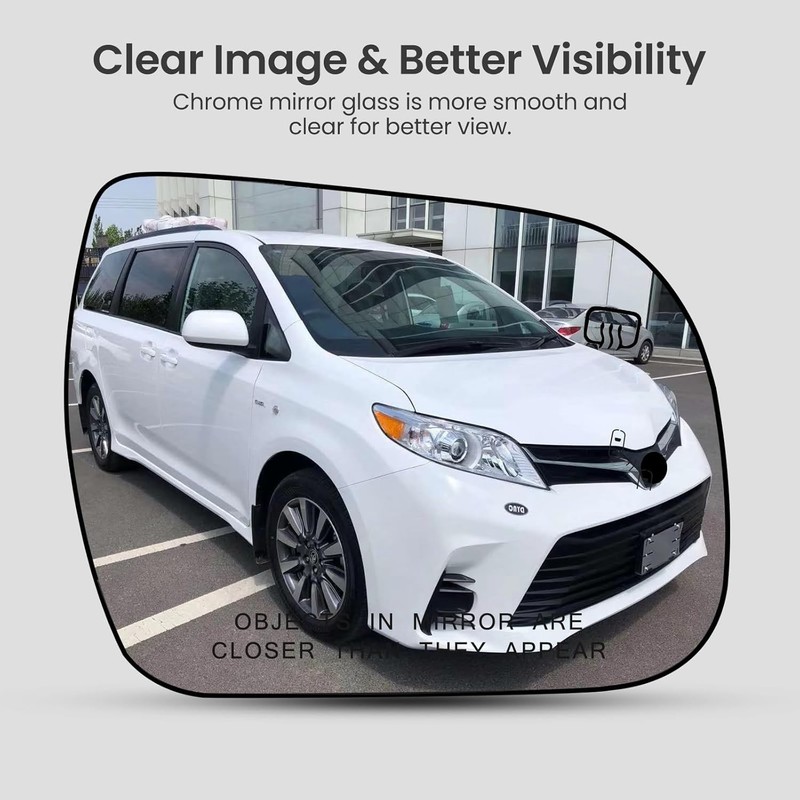 Driver/Passenger Side Mirror Glass Heated - Mirrors For Toyota Sienna 2011-2019 gallery