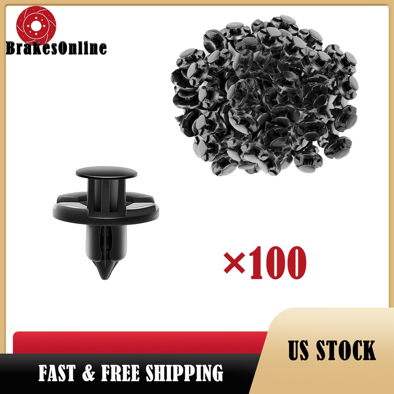 100pcs Bumper Clips 8mm Plastic Rivet Fastener Car Hole Mud Flaps for NISSAN