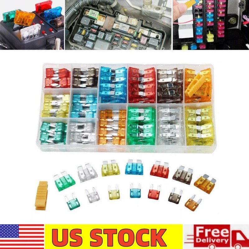 220Pcs Medium and Small Car Truck Auto Blade Fuse Assortment Kit Box 5A-30A Amp